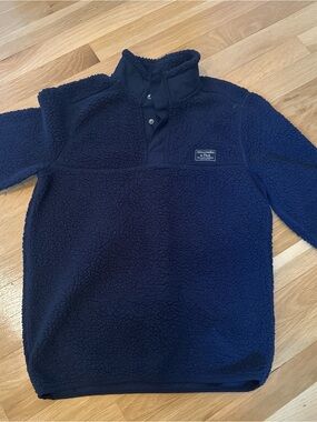 Abercrombie & Fitch Navy Sherpa Zip-Up Pullover